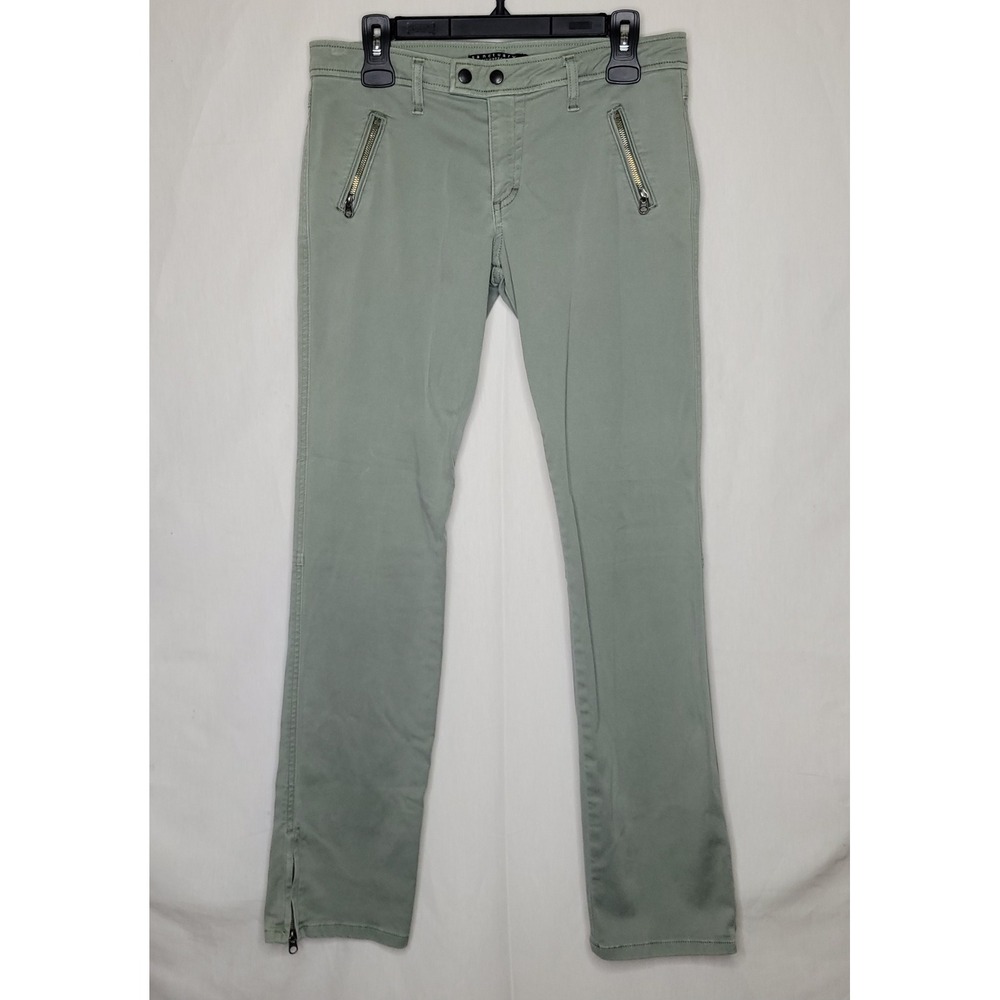 Sanctuary for Anthropologie Sage Green Skinny Moto Pants w/Ankle Zip - Picture 1 of 7